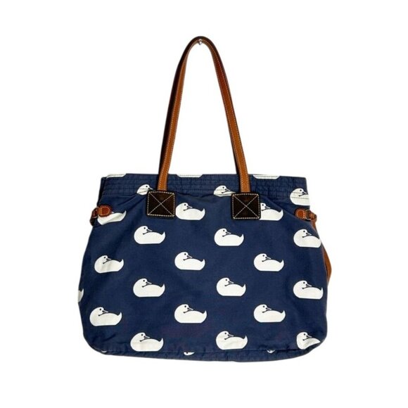 Dooney & Bourke Victoria Duck Print Canvas Tote in Blue / White - Picture 2 of 11
